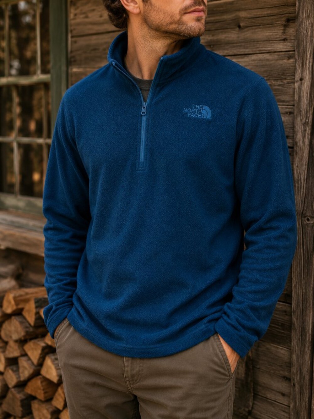 The North Face Men's Blue Zip-Up Sweater